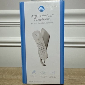 AT&T Landline Phone Corded Home Office Desk Telephone Large Display, White - Afbeelding 1 van 4