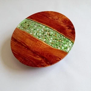 Round Epoxy Table Top Handmade Resin River Custom To Order Wooden Furniture Top - Picture 1 of 8