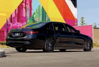 4 Black 20" Mercedes 5X112 Wheels BENZ E300 E350 S450 S550 Staggered AMG Rims - Image 1 of 4