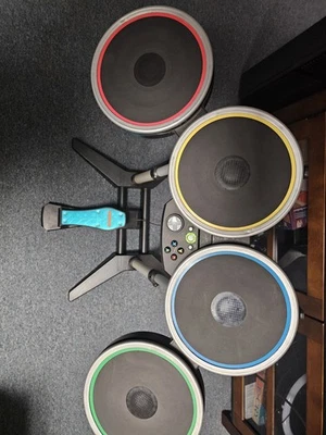  Rock Band Harmonix Wireless Drum Set with Foot Pedal for Xbox 360 XBDMS2 - Image 1 of 4