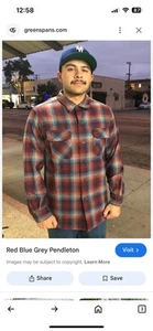Pendleton Board Shirt Spring 2023 Red Blue Grey Mens Size Medium - Picture 1 of 11