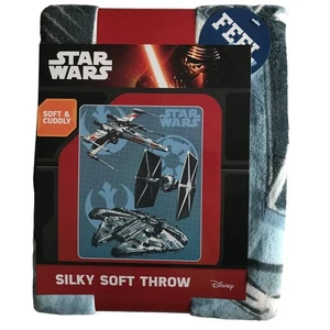 NEW Disney Star Wars Star Ships Soft & Cuddly Silky Soft Throw Blanket 40" x 50" - Picture 1 of 4