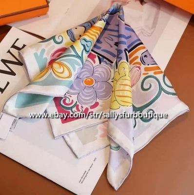 Sallys Boutique 18 Momme Twill Silk Monkey Print Office Bag Necktie Scarf 50cm - Image 1 of 4