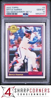 2022 TOPPS 582 MONTGOMERY SET 2 #9 BRYCE HARPER POP 5 PSA 10 - Image 1 of 4