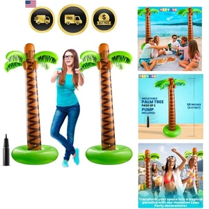 Aufblasbarer Palmenschmuck 2er Pack 5,5 Fuß Tropische Partydeko - Bild 1 von 11