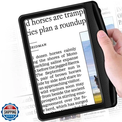 Rechargeable 5X Magnifying Glass for Reading, Large Bright Full Page Magnifie - Image 1 of 4