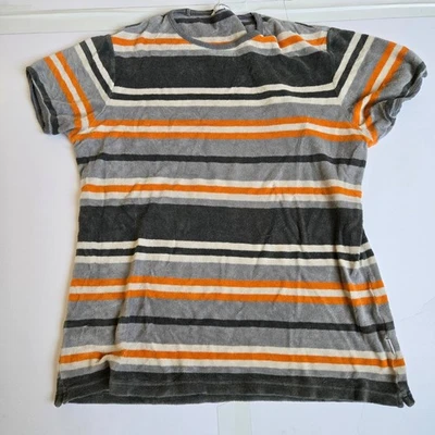 Orlebar коричневый размер S в полоску махровая ткань футболка мужская оранжевый серый белый хлопок - Изображение 1 из 4