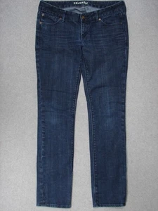 SD03452 **EXPRESS** SKINNY WOMENS JEANS sz10R DARK BLUE - Picture 1 of 5