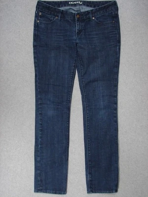 SD03452 **EXPRESS** SKINNY WOMENS JEANS sz10R DARK BLUE - Image 1 of 4