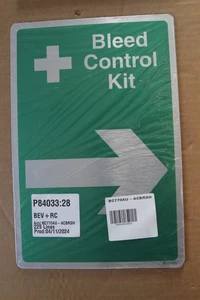 Right Arrow BLEED CONTROL KIT- New 300mm Sign 3mm Brushed Aluminium - Picture 1 of 2