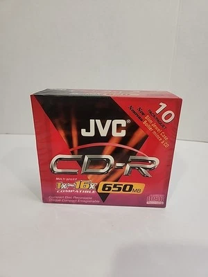 JVC CD-R  10 PACK /  Recordable (CD-R650MB) 1x-16x 650mb Compact Disk - Image 1 of 3