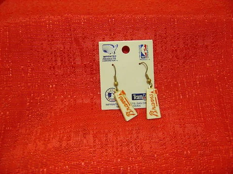 Atlanta Braves earrings with team logo MLB dangler Cover