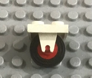 LEGO 2x2 Plate with Red Wheel & Tire 455 1610 370 585 265 659 - Picture 1 of 2