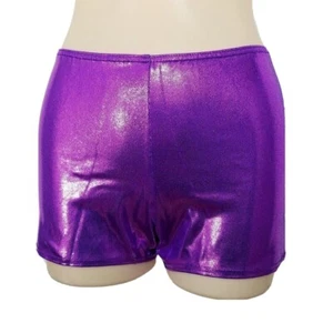 Plum Perfect SHORTS NUR Kinder & Erwachsene Tanzkostüm lila Folie Jazz Tap Neu - Bild 1 von 12