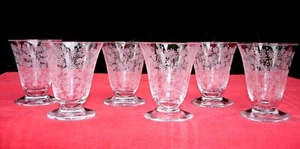 BACCARAT ELISABETH 6 WINE CRYSTAL GLASSES VERRES A VIN CRISTAL GRAVÉ ART DECO B - Imagen 1 de 6