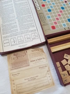 Gioco da tavolo vintage Scrabble 1953 cruciverba selRight Selchow Righter completo - Foto 1 di 6