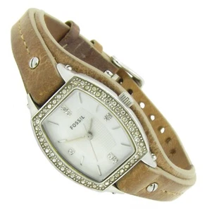 Reloj de pulsera para mujer Fossil Crystal cuero marrón nácar JR-1333 5ATM Bat nuevo S144 - Imagen 1 de 2