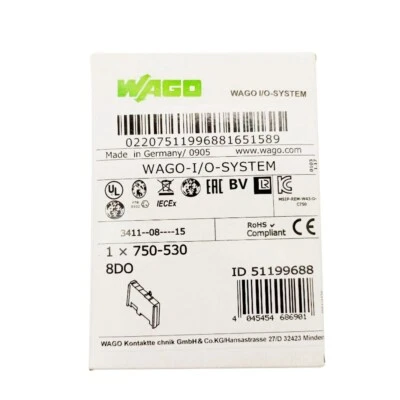 New  WAGO 750-530 8-Channel 24VDC 0.5A Digital Output PLC I/O Module 8DO In Box - Image 1 of 3