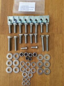 LAND ROVER DEFENDER STAINLESS STEEL PAIR FRONT WING NUT & BOLT  FIXING KIT x2