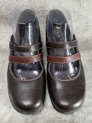 Scarpe Clarks Bendables donna 7 5 Mary Jane pelle marrone comode casual 80623