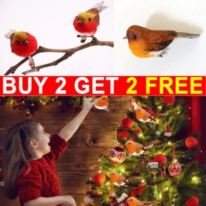 1x Clip On Christmas Robins Cute Festive Xmas Tree Bird Decoration Ornament - Picture 1 of 12