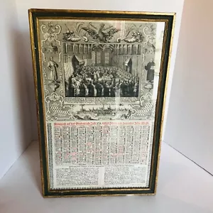 Original 1730 Kalender Heilige der Tage Deutsche Radierung Tiefdruck Kunstwerk - Bild 1 von 9