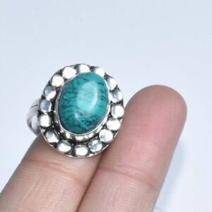 Santa Rosa Turquoise 925 Sterling Silver Jewelry Ring Size 7.5 g832