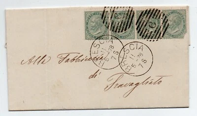 5 centavos. De La Rue - Tira de 4 en Sobre - Sellos BRESCIA y HOSPITALETTO - ... - Imagen 1 de 4