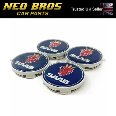 4 x OE Quality Wheel Cap Centre Badges for Saab 9-3 03-12 12775052 - Image 1 of 4
