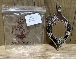 Vintage Premier Designs, Inc. Silver Teardrop Ornament #4108 - Picture 1 of 5
