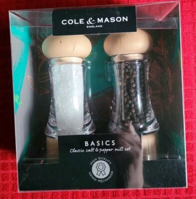 Cole and Mason Juego de Regalo Molino de Madera Básico - Molinillos Ajustables de Sal y Pimienta -  Foto 1 de 4