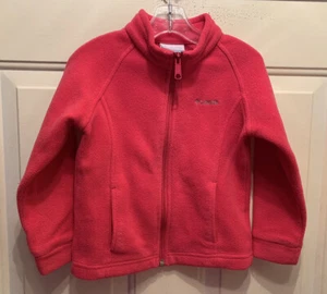 COLUMBIA. Girls Front Zip-Up Fleece Jacket. Size 4T. Hot Pink - Picture 1 of 7