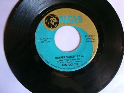 Ben Colder 45 VG+- Harper Valley P.T.A./Folsom Prison Blues #1 1/2 MGM - Image 1 of 2