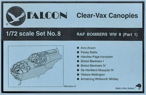 RAF Bombers Canopy Set: Blenheim, Mosquito, Wellington, Hampden (1/72 Falcon 08) - Picture 1 of 1