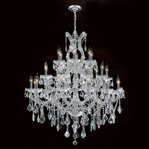 Maria Theresa 28 Light Crystal Chandelier Chrome Gold 38"x52" Light - Picture 1 of 6