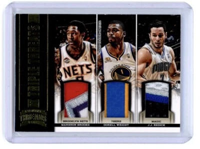 2012-13 Panini Threads JJ Redick Brooks Wright Triple Game Used Chunky Patch /25 - Image 1 of 2