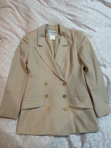 Giacca blazer Chanel beige tan 38