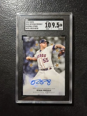 2024 Topps Series 2 Stars Gold /50 Auto Ryan Pressly #BSA2-RP SGC 9.5 MInt+  - Image 1 of 2
