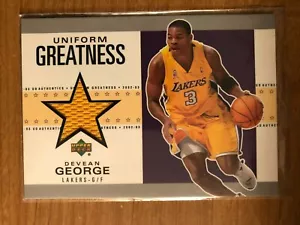 2002 Upper Deck Uniform Greatness game used jersey card Devean George LA Lakers - Picture 1 of 1