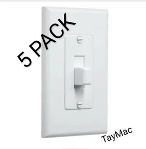5 PACK TAYMAC 1-Gang PVC Decorator Wall Plate Toggle Switch Cover White MW2570W - Picture 1 of 5