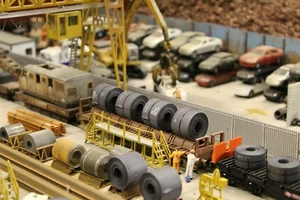 BULKSCENE - MODEL STEEL COILS 25mm (x4) WAGON LOAD OO GAUGE 1/76 - NEW - Picture 1 of 7