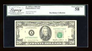 DBR 1985 $20 FRN Boston Fr. 2075-A Legacy 58 Serial A67061706E - Picture 1 of 2