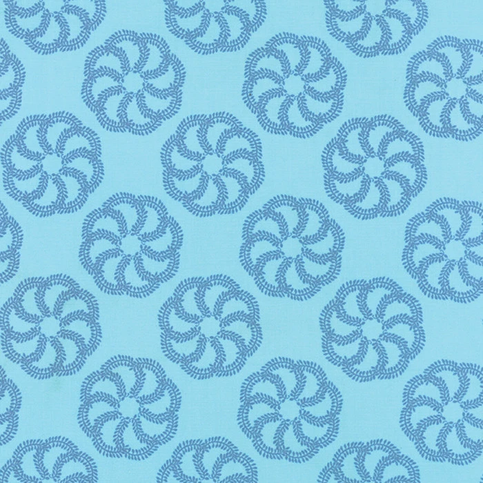 Moda Aria Fern Sky Quilting Fabric 100% Quilt Cotton Light Blue Floral BTY - Image 1 of 1