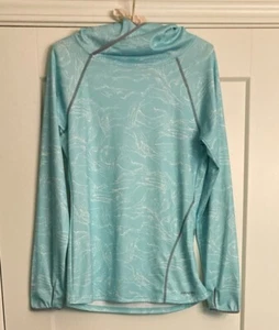 Patagonia Women’s Sz S Sunshade Hoodie/Hoody Blue Green Print Worn Wear - Picture 1 of 4