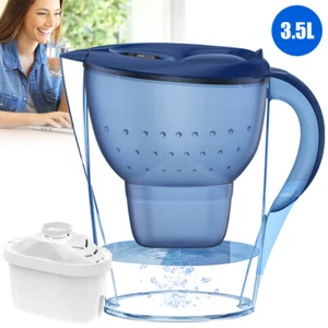 WASSERKANNE MODERN 3,5L BLAU MIT 1 FILTER KOMPAKT & LEICHTER WASSERFILTER DHL - Bild 1 von 12