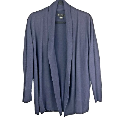 Cárdigan abierto Mercer Madison de lana merino chal suéter para mujer pequeño azul marino Foto 1 de 4