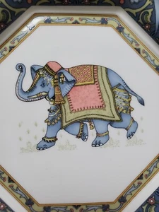 Wedgwood Bone China Blue Elephant Trinket Dish Octagon 1992 Vintage - Picture 1 of 5