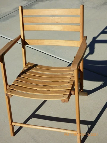 VINTAGE TELECOPE MCM  FOLDING SOLID MAPLE CHAIRS WITH ARMS IN/OUT Cover