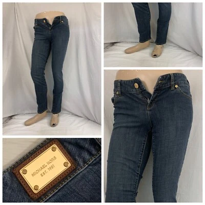Michael Kors 牛仔裤 4 码蓝色深水洗棉弹力修身 YGI P2-100 — 第 1/4 张图片