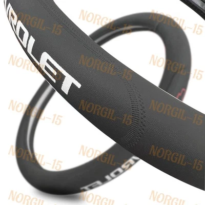 Faux Leather 15" Diameter Car Auto Steering Wheel Cover CHEVROLET CHEVY Red - Image 1 of 4